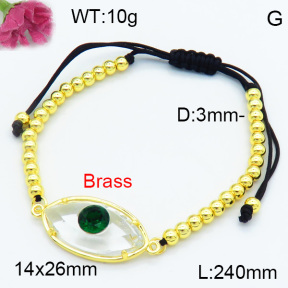 Brass Beads Bracelet F3B404506ablb-G030