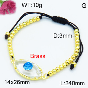 Brass Beads Bracelet F3B404508ablb-G030