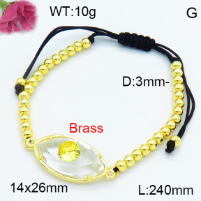 Brass Beads Bracelet F3B404510ablb-G030