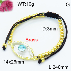 Brass Beads Bracelet F3B404511ablb-G030