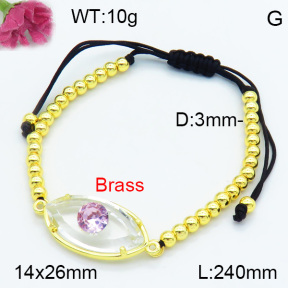 Brass Beads Bracelet F3B404512ablb-G030