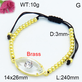 Brass Beads Bracelet F3B404513ablb-G030