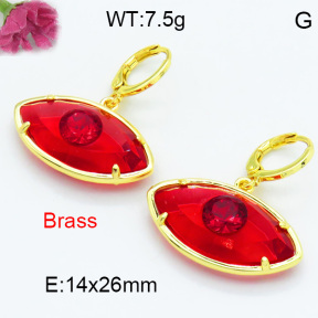 Brass Stone Dangle Earring F3E402416bhva-G030