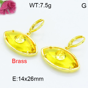 Brass Stone Dangle Earring F3E402419bhva-G030