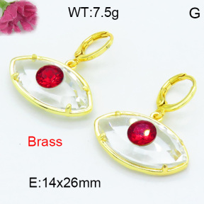 Brass Stone Dangle Earring F3E402420bhva-G030