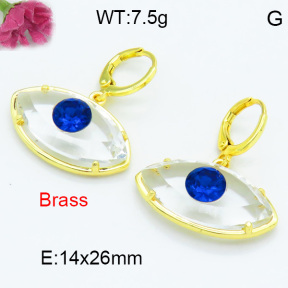 Brass Stone Dangle Earring F3E402422bhva-G030