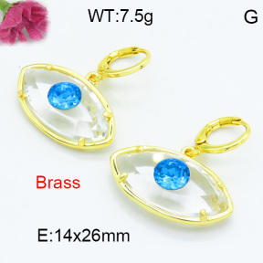 Brass Stone Dangle Earring F3E402425bhva-G030