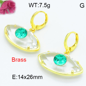 Brass Stone Dangle Earring F3E402426bhva-G030