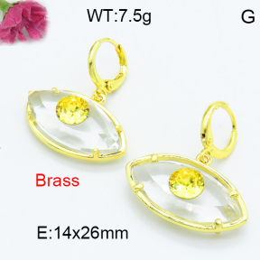 Brass Stone Dangle Earring F3E402427bhva-G030
