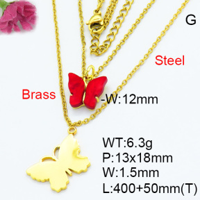 Fashion Brass Necklaces F3N300347aahl-G030