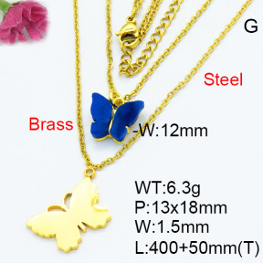 Fashion Brass Necklaces F3N300348aahl-G030