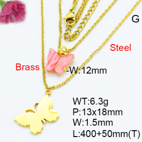 Fashion Brass Necklaces F3N300349aahl-G030