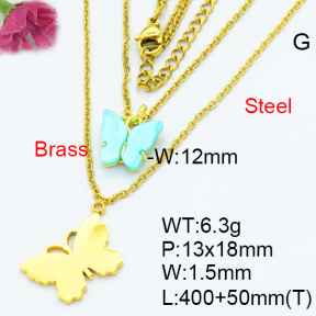 Fashion Brass Necklaces F3N300350aahl-G030