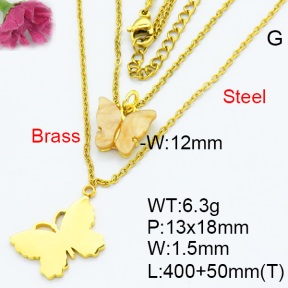 Fashion Brass Necklaces F3N300351aahl-G030