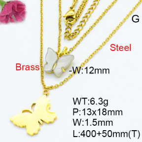 Fashion Brass Necklaces F3N300352aahl-G030