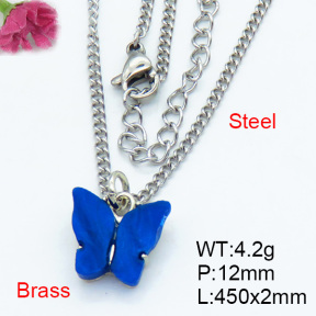 Fashion Brass Necklaces F3N300355aahl-G030