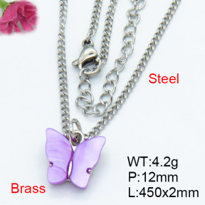 Fashion Brass Necklaces F3N300358aahl-G030