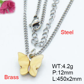 Fashion Brass Necklaces F3N300361aahl-G030