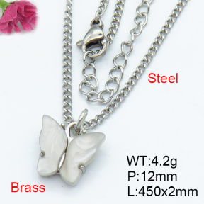Fashion Brass Necklaces F3N300363aahl-G030