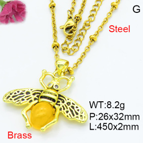 Fashion Brass Necklaces F3N403620vbmb-G030