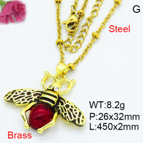 Fashion Brass Necklaces F3N403621vbmb-G030