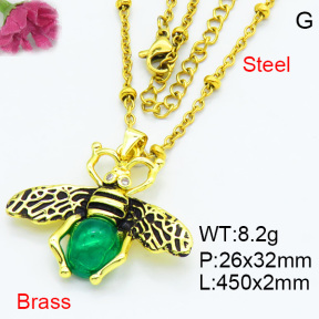 Fashion Brass Necklaces F3N403624vbmb-G030