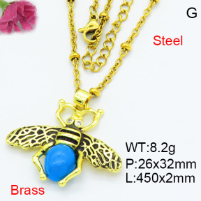 Fashion Brass Necklaces F3N403625vbmb-G030