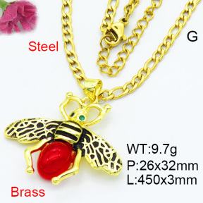 Fashion Brass Necklaces F3N403626vbmb-G030