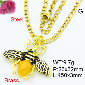 Fashion Brass Necklaces F3N403627vbmb-G030