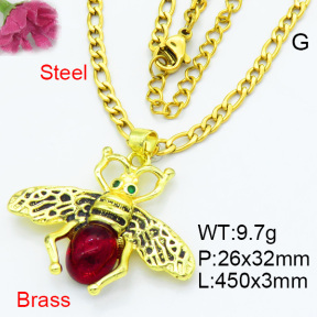 Fashion Brass Necklaces F3N403628vbmb-G030