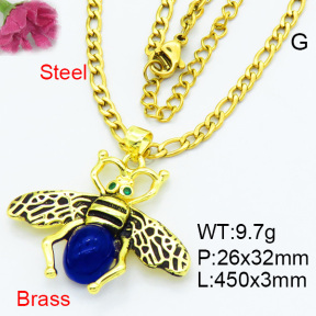 Fashion Brass Necklaces F3N403629vbmb-G030