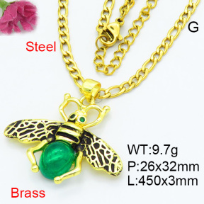 Fashion Brass Necklaces F3N403631vbmb-G030