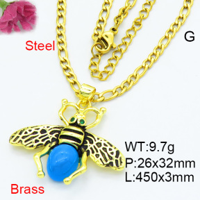 Fashion Brass Necklaces F3N403632vbmb-G030