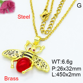 Fashion Brass Necklaces F3N403633vbmb-G030