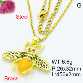 Fashion Brass Necklaces F3N403634vbmb-G030