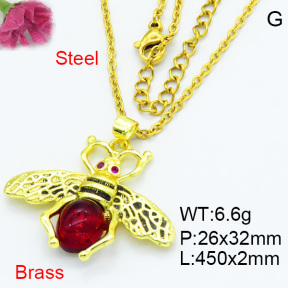Fashion Brass Necklaces F3N403635vbmb-G030