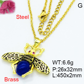 Fashion Brass Necklaces F3N403636vbmb-G030