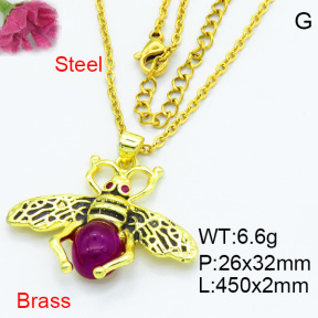 Fashion Brass Necklaces F3N403637vbmb-G030