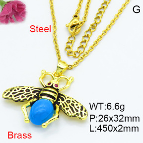 Fashion Brass Necklaces F3N403639vbmb-G030