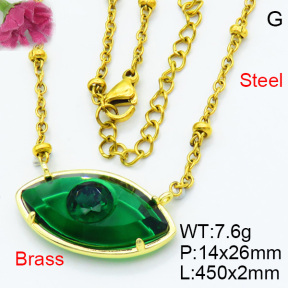 Fashion Brass Necklaces F3N403642ablb-G030