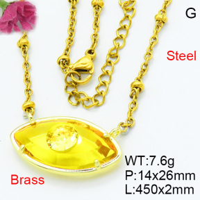 Fashion Brass Necklaces F3N403643ablb-G030