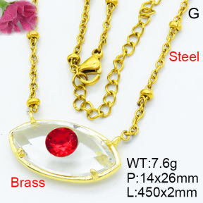 Fashion Brass Necklaces F3N403644ablb-G030