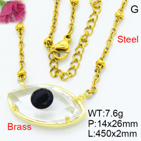 Fashion Brass Necklaces F3N403645ablb-G030