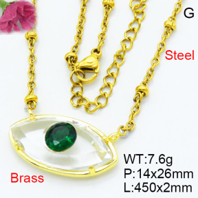Fashion Brass Necklaces F3N403647ablb-G030