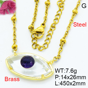 Fashion Brass Necklaces F3N403648ablb-G030