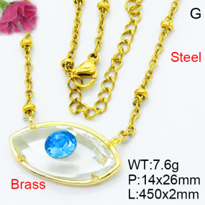Fashion Brass Necklaces F3N403649ablb-G030