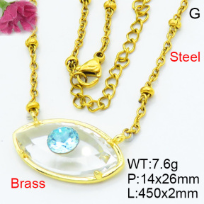 Fashion Brass Necklaces F3N403652ablb-G030