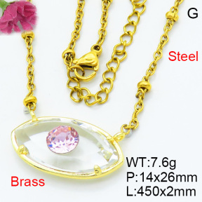 Fashion Brass Necklaces F3N403653ablb-G030