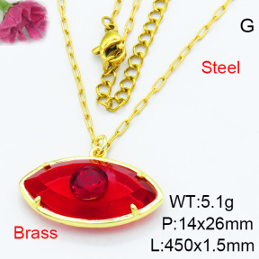 Fashion Brass Necklaces F3N403655ablb-G030