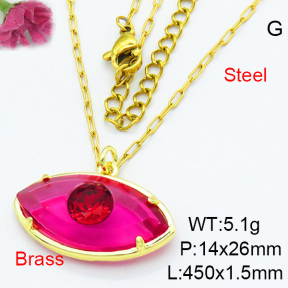 Fashion Brass Necklaces F3N403656ablb-G030